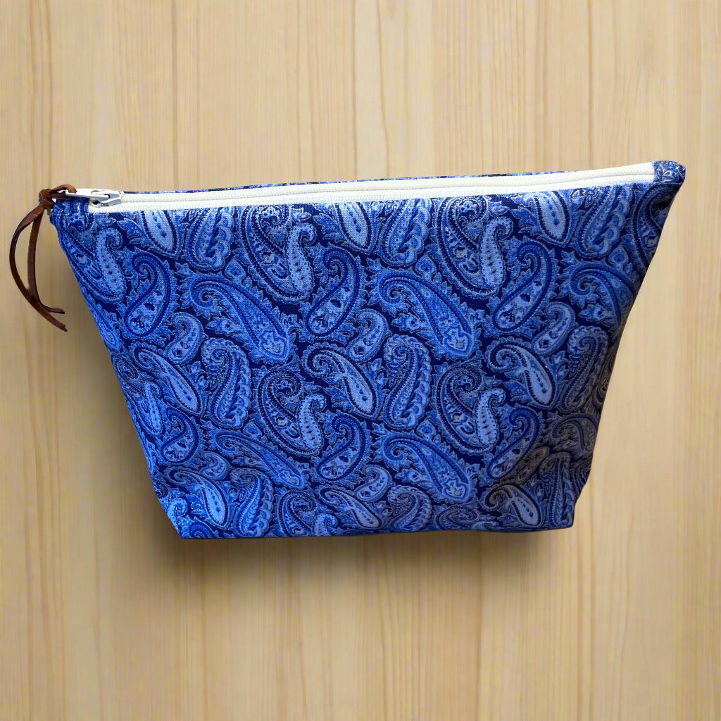 Blue Paisley Zipper Pouch
