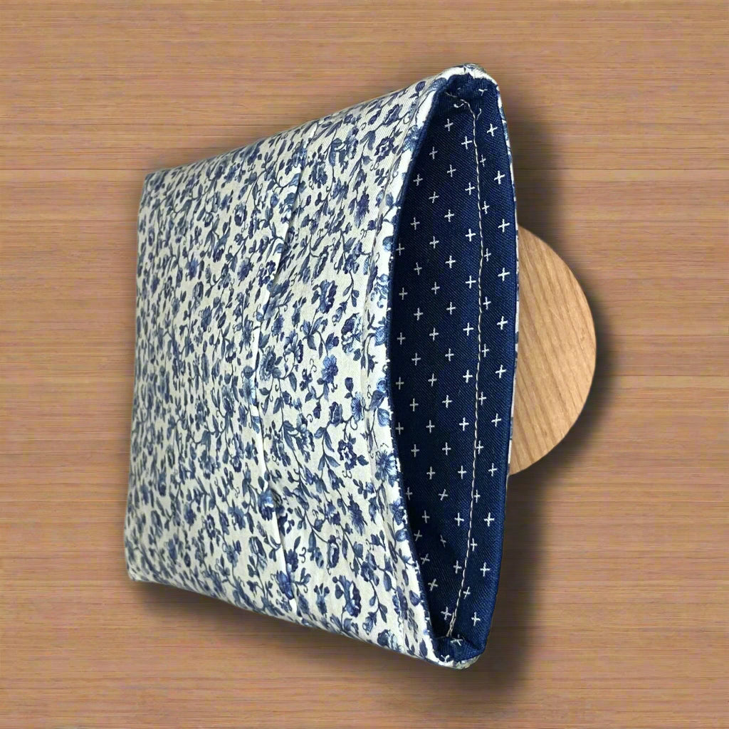 6x8" Mini Blue Floral Book/Kindle Sleeve