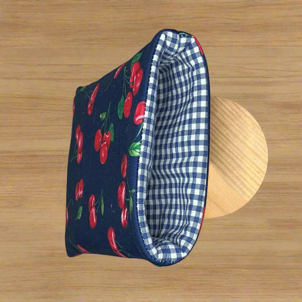 6x8" Cherry/Blue Gingham Book/Kindle Sleeve