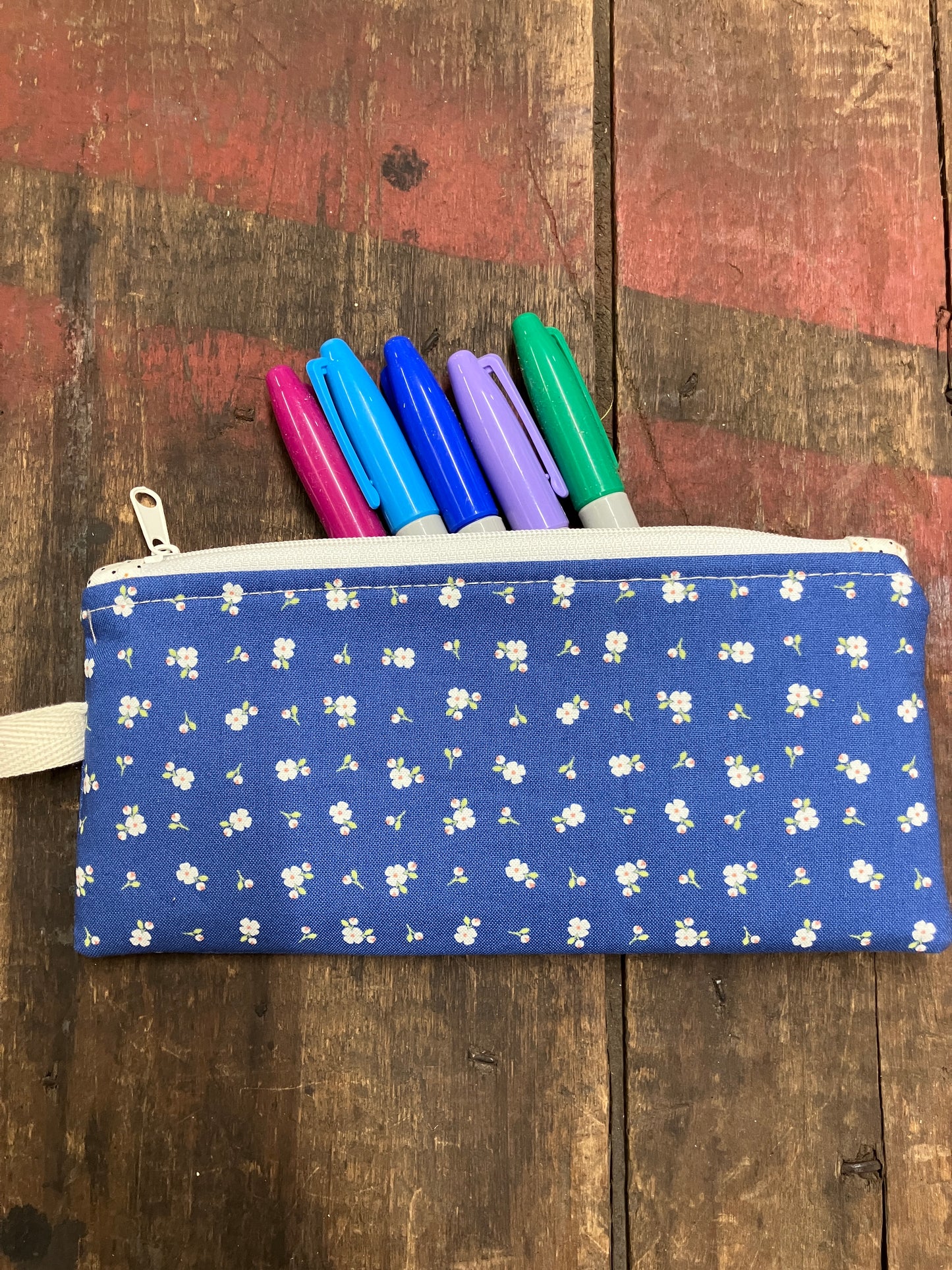 Blue and White Pencil Case