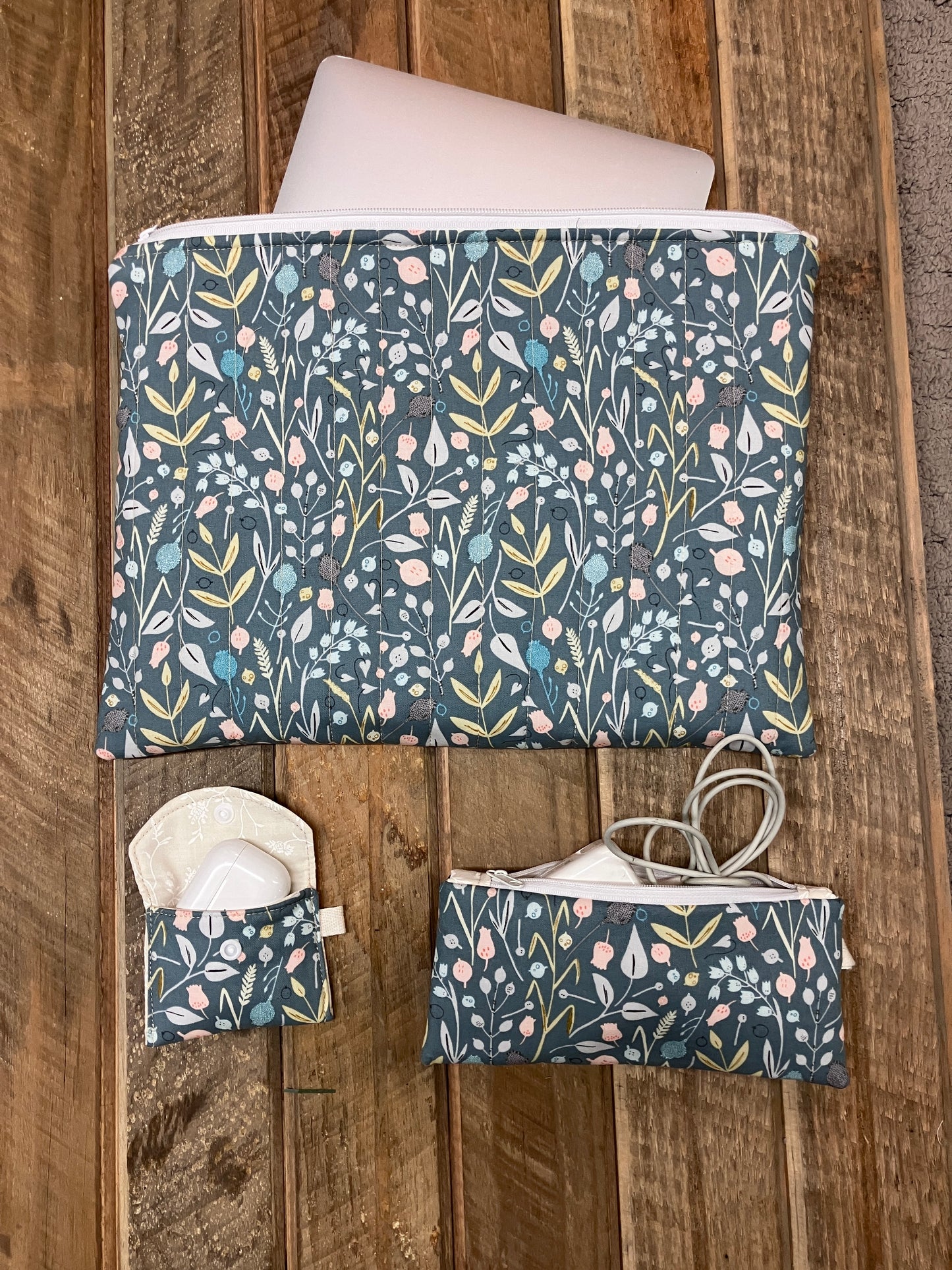 Laptop Bundle - Laptop Sleeve, AirPods Case, Zip Pouch