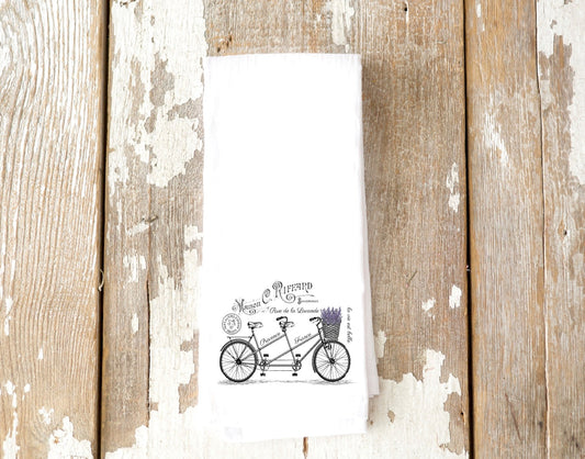 Lavender Vintage Bicycle Tea Towel