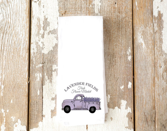 Lavender Truck Tea Towel