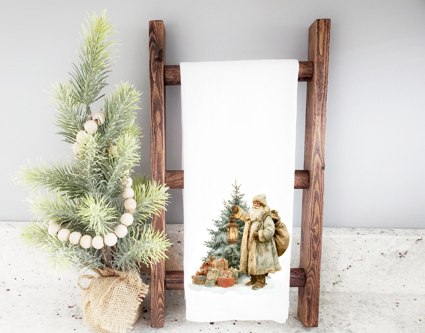 Vintage Santa Holiday Tea Towel