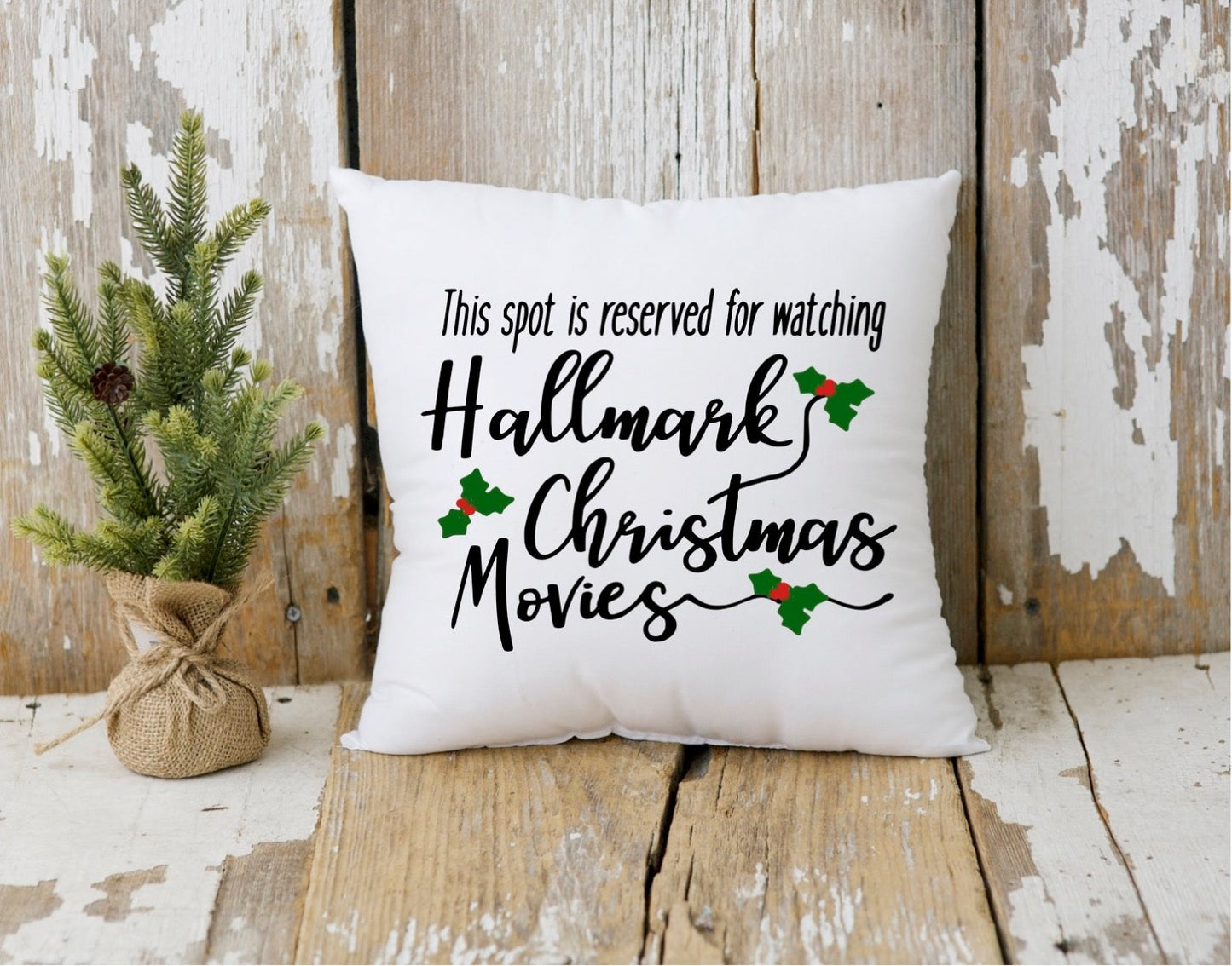 Hallmark Movie Watching Holiday Pillow