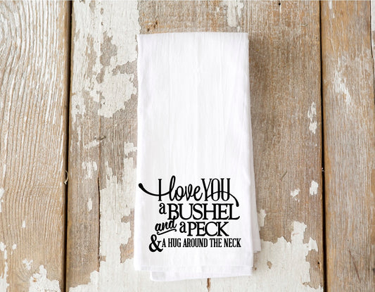 Bushel and a Peck Valentine Tea Towel