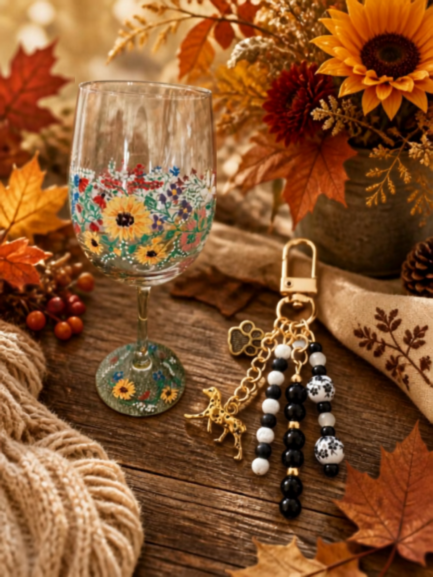 Bag Charm & Painted Wine Glass Workshop - Thursday, October 15th 6:30-8pm