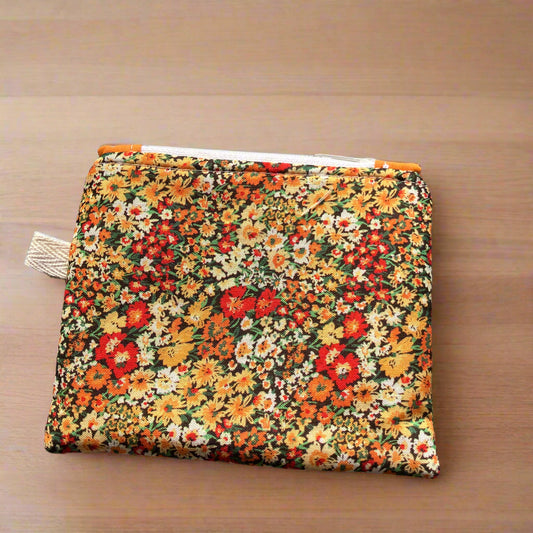 Fall Flowers Mini Zipper Wallet