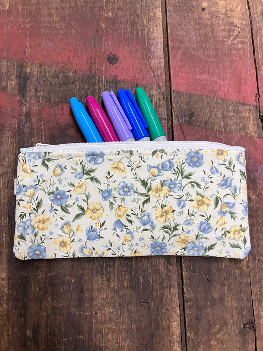 Yellow and Blue Flowers Pencil Case