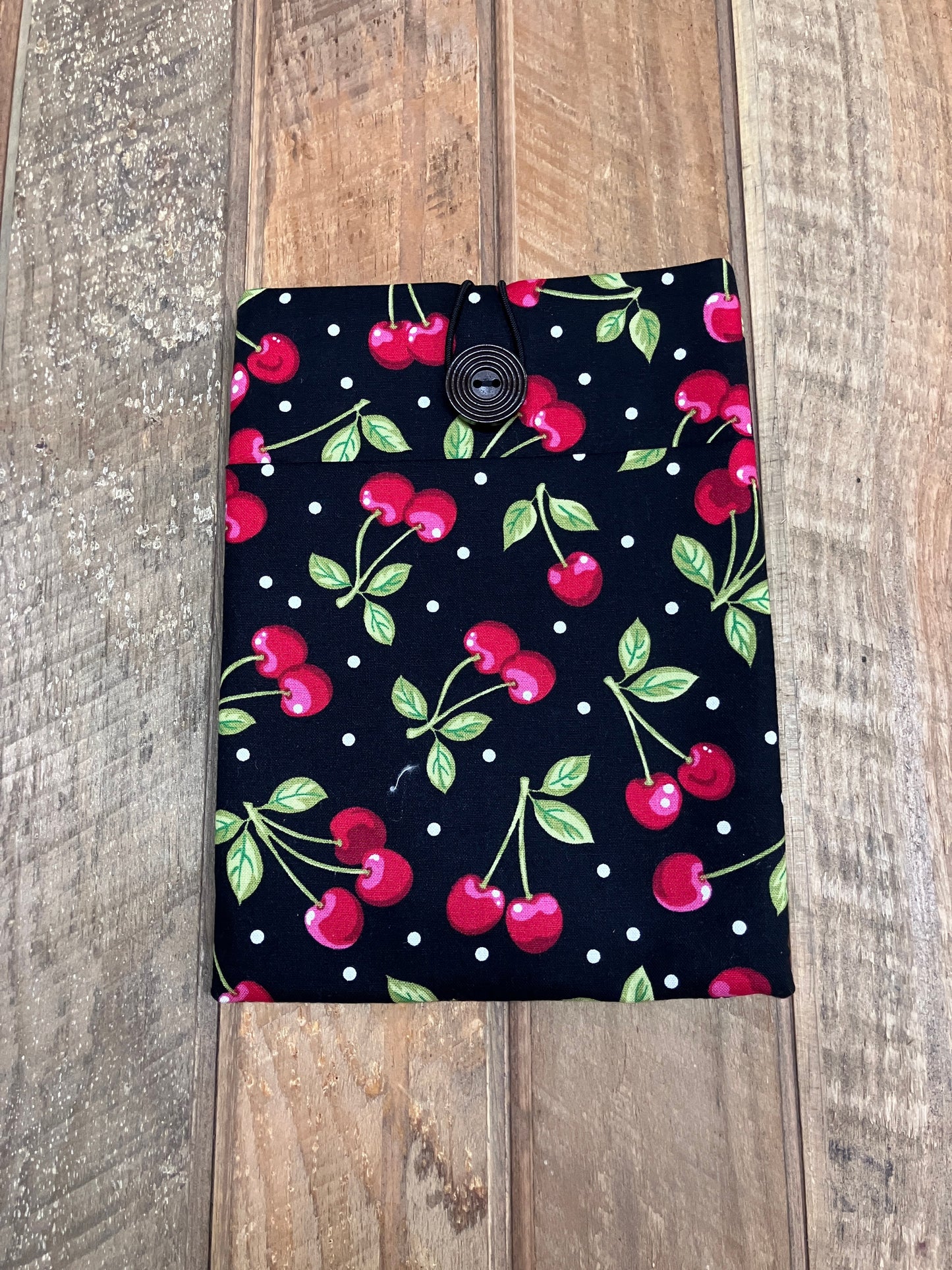 6x8" Cherry/Black Gingham Book/Kindle Sleeve