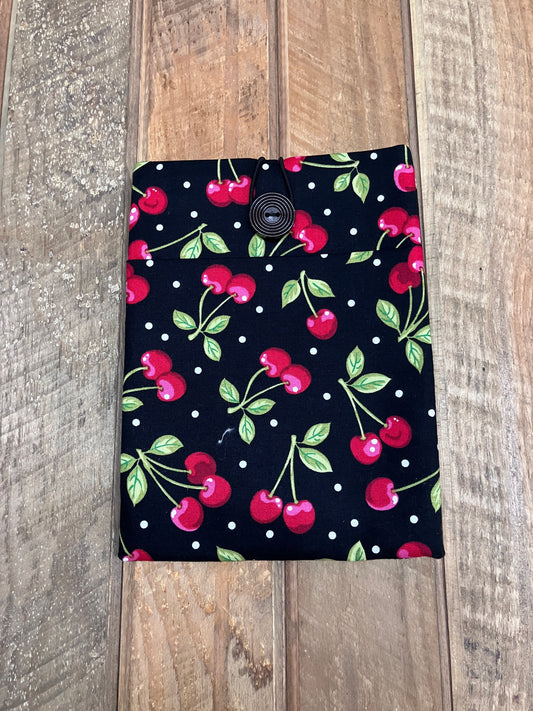 6x8" Cherry/Black Gingham Book/Kindle Sleeve