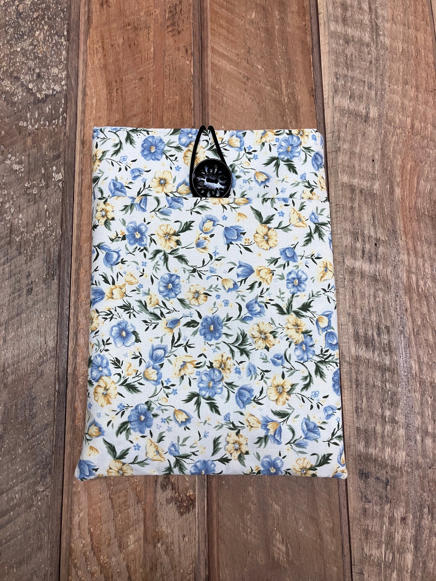 6x8" Blue Yellow Floral Book/Kindle Sleeve