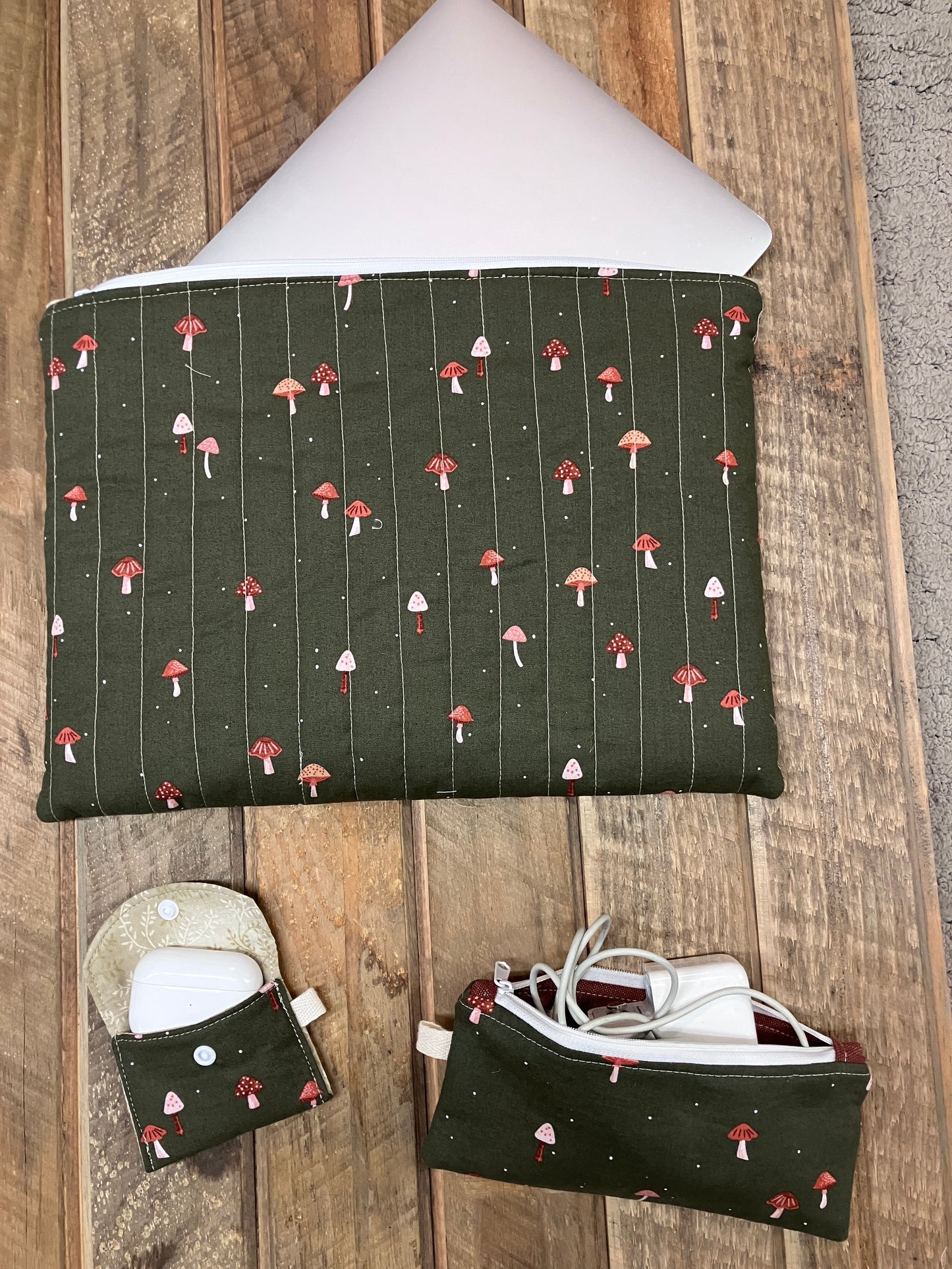 Laptop Bundle - Laptop Sleeve, AirPods Case, Zip Pouch