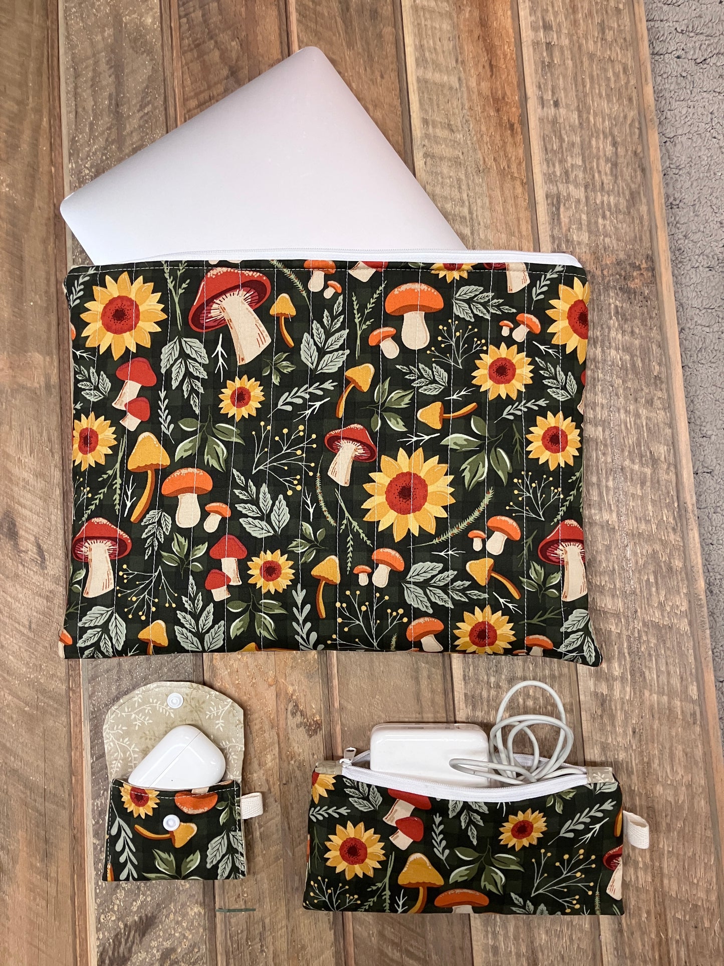 Laptop Bundle - Laptop Sleeve, AirPods Case, Zip Pouch