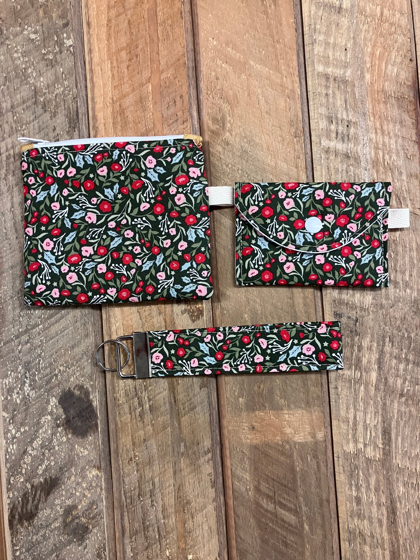 Wristlet Bundle - Wristlet Key Chain, Mini Zip Wallet & AirPods Case