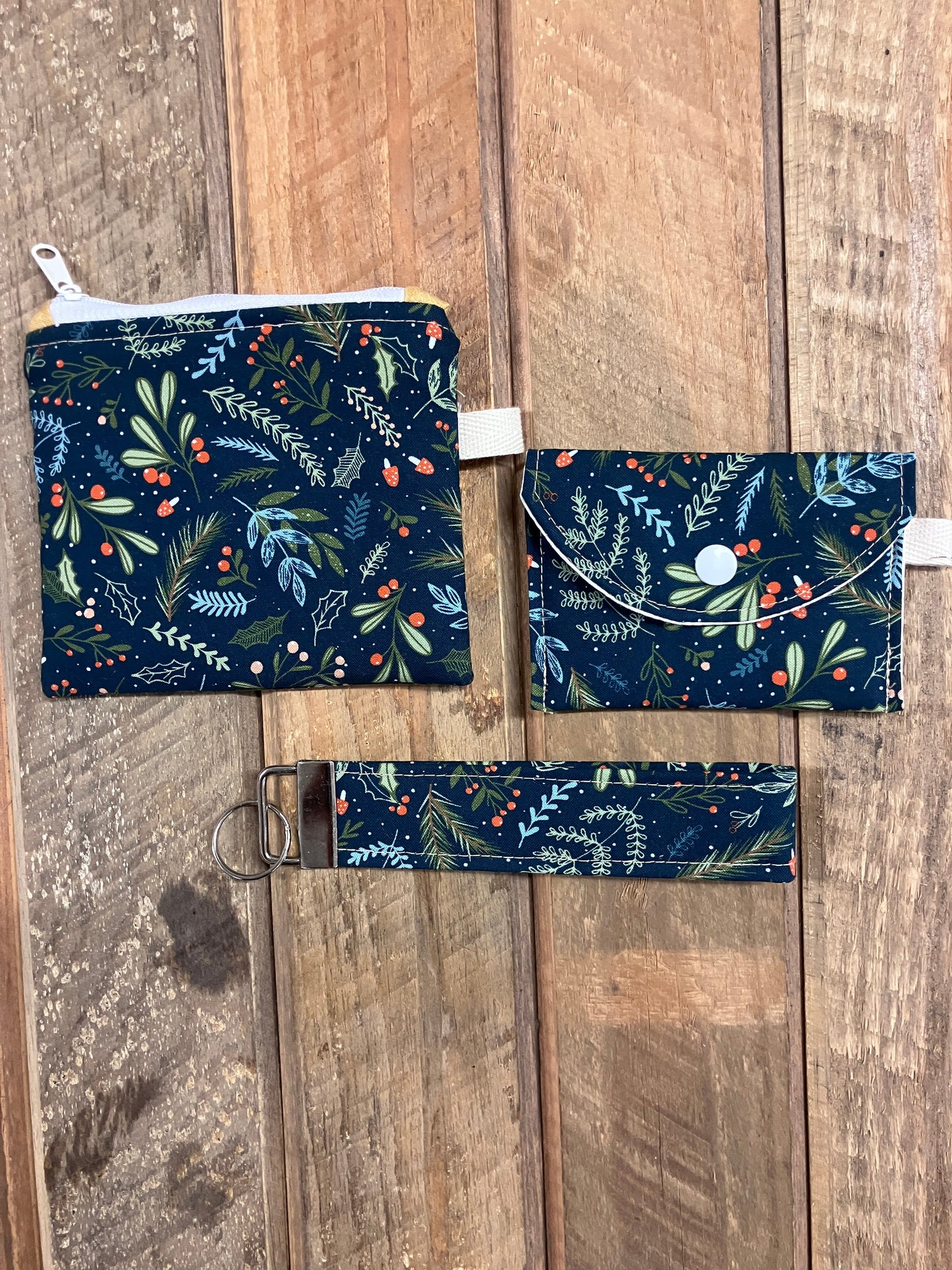 Wristlet Bundle - Wristlet Key Chain, Mini Zip Wallet & AirPods Case