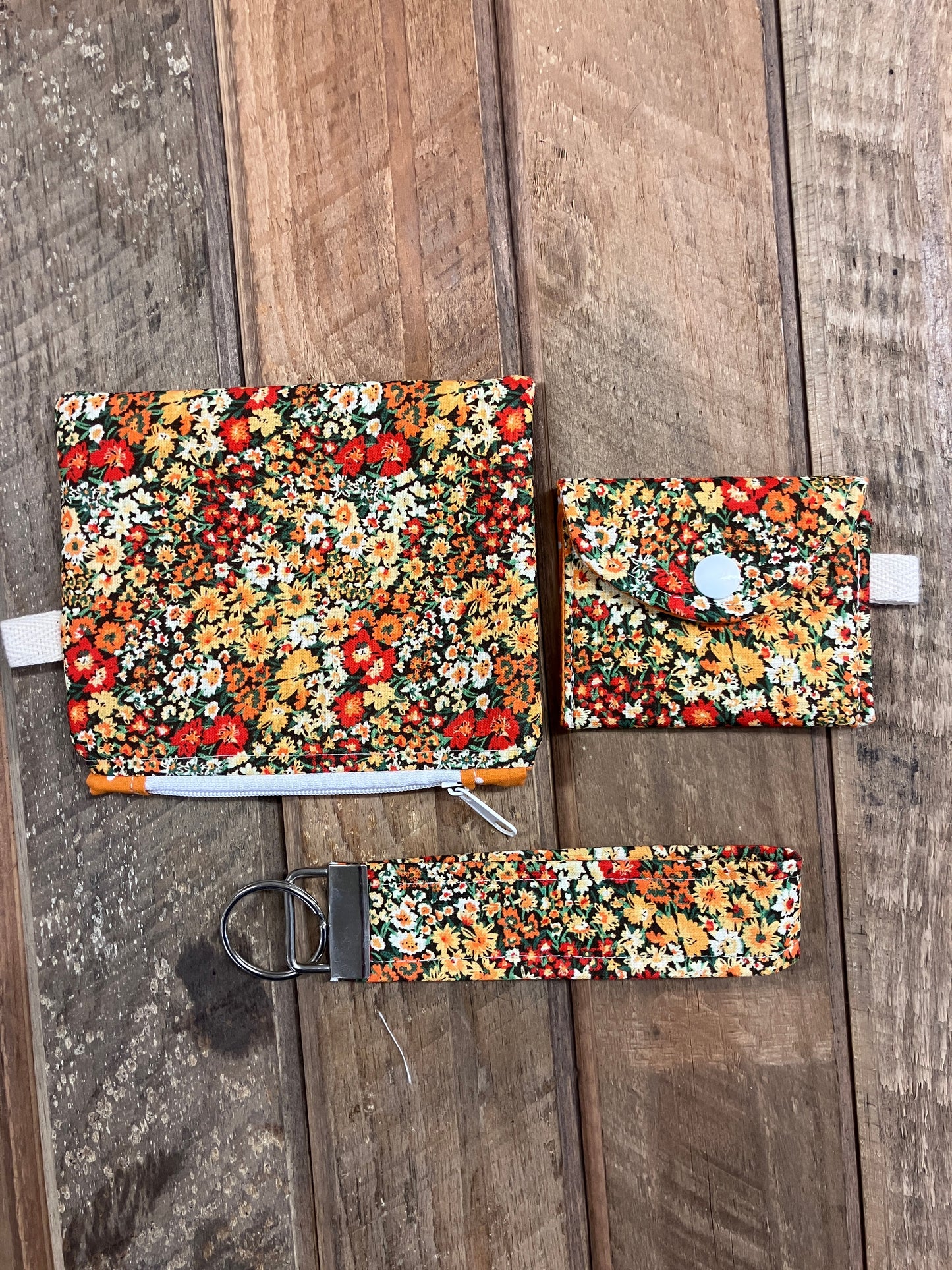 Wristlet Bundle - Wristlet Key Chain, Mini Zip Wallet & AirPods Case