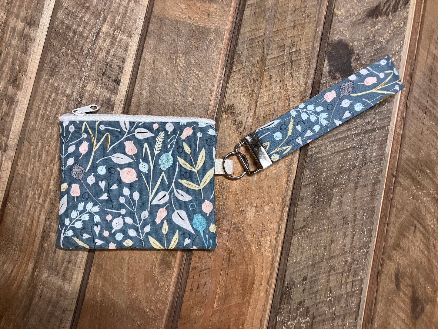 Dusty Blue Mini Zipper Wallet