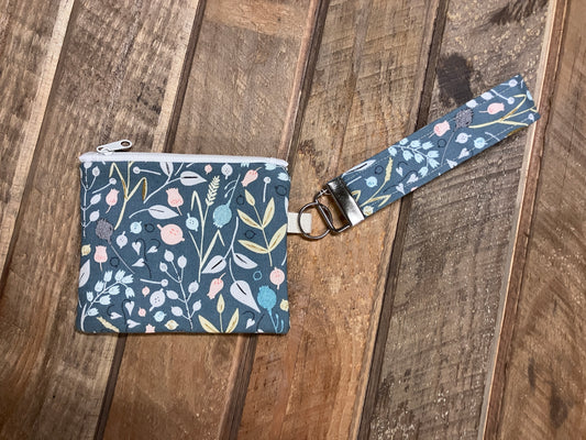 Dusty Blue Mini Zipper Wallet