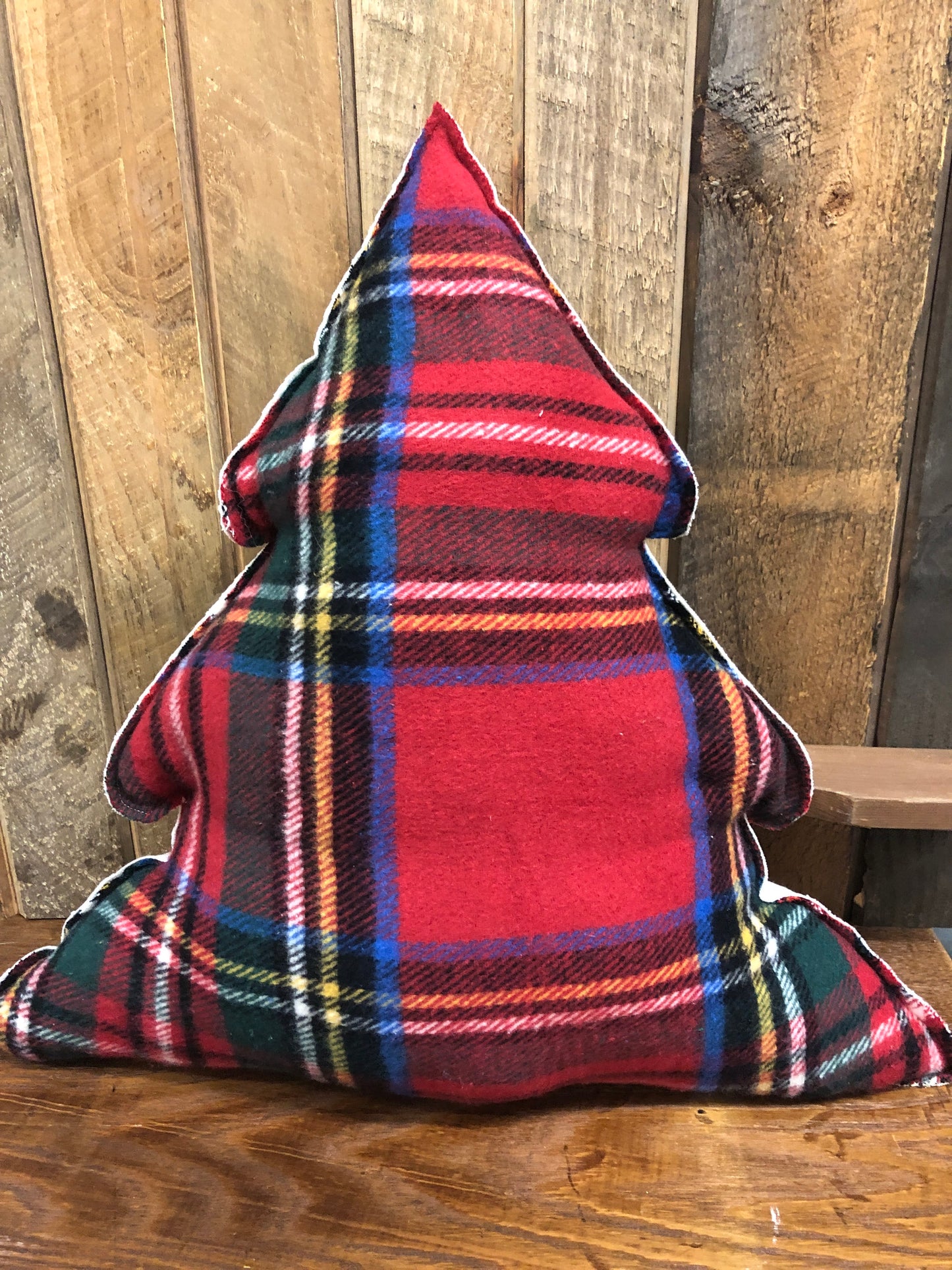 Holiday Plaid Tree Pillow