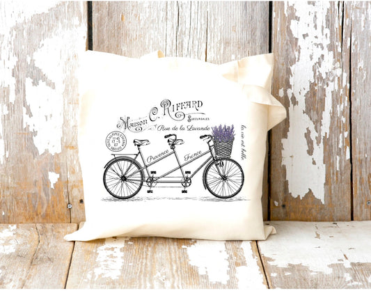 Lavender Bicycle Tote Bag