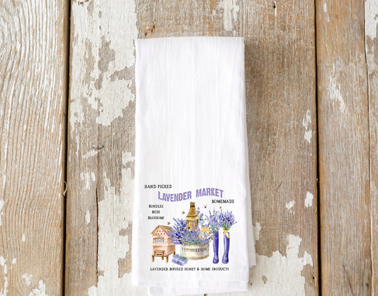 Lavender Market Tea Towel