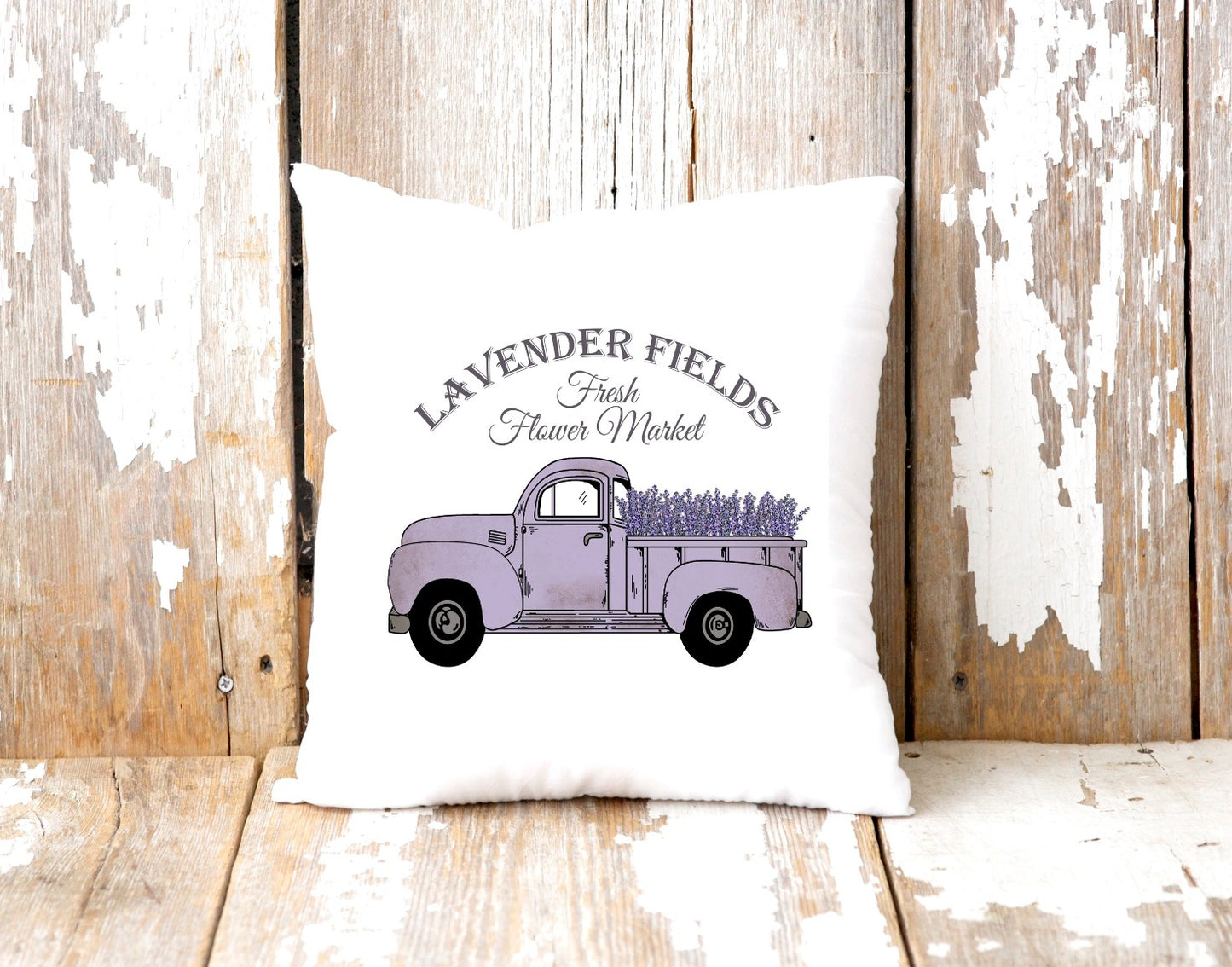Lavender Truck Pillow