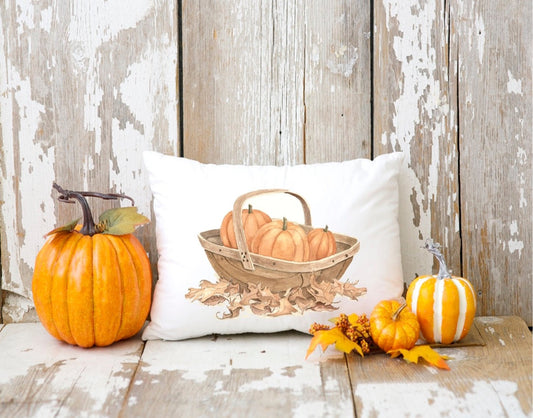 Fall Pumpkin Basket Pillow