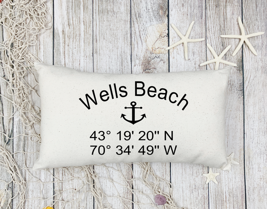 Customizable Nautical Latitude Longitude Pillow