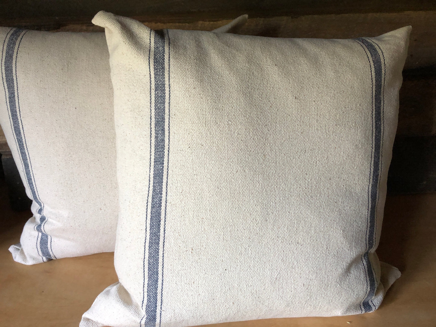 French Grain Sack Decorator Pillow