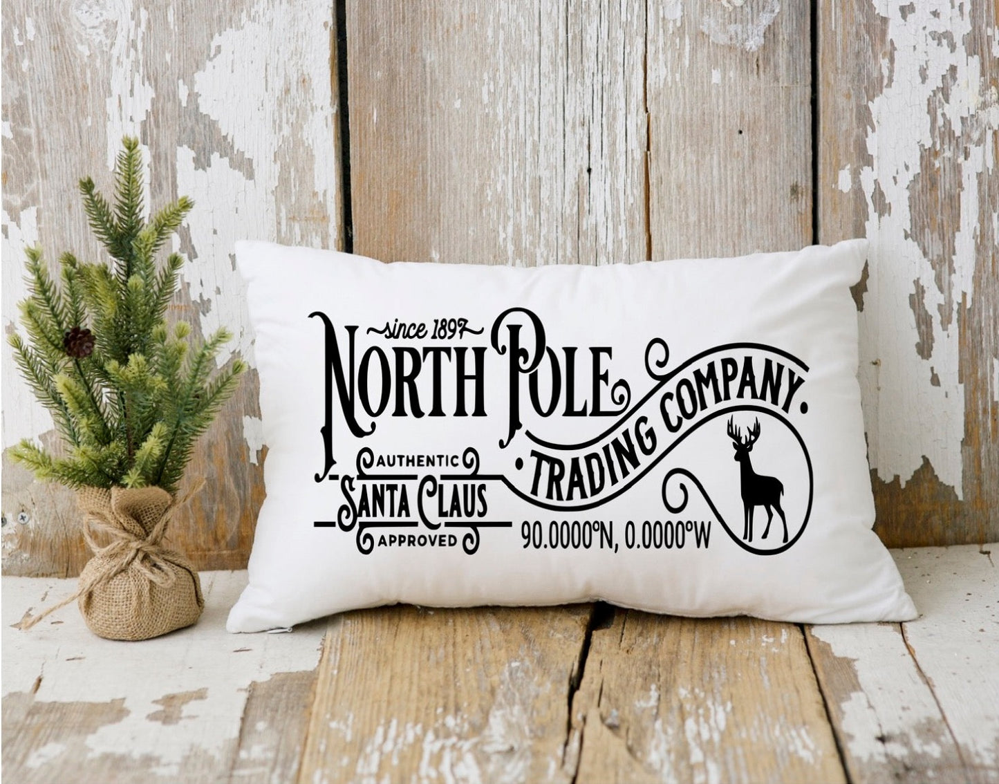 North Pole Holiday Pillow