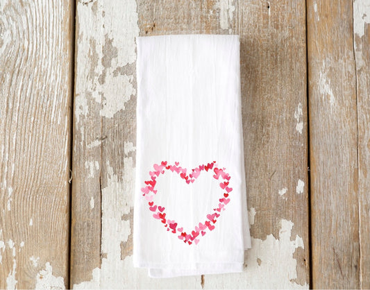 Valentine Heart Wreath Tea Towel