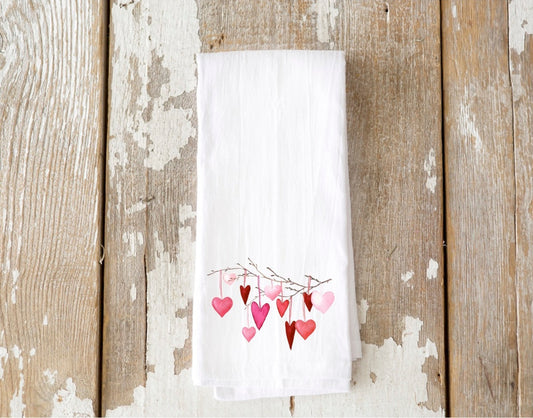 Valentine Hearts Tea Towel