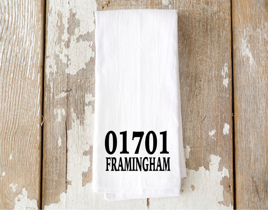 Customizable Zip Code Tea Towel